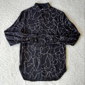 NWOT Shirt Black Floral Print Size XS